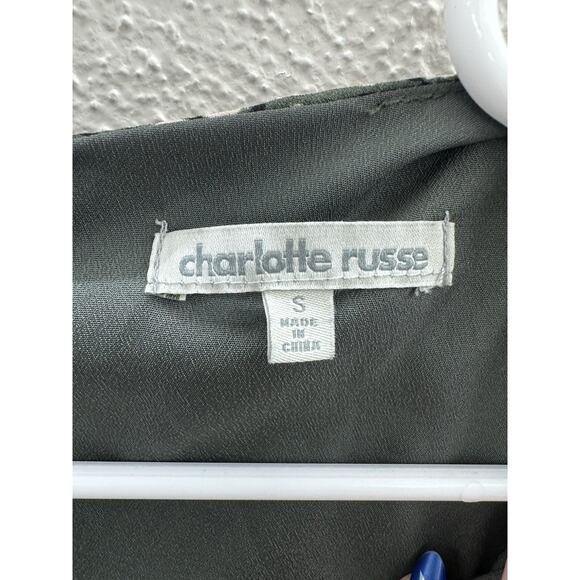 Charlotte Russe Womens Romper Size Small Green Long Sleeve CrissCross Chest - Picture 5 of 15